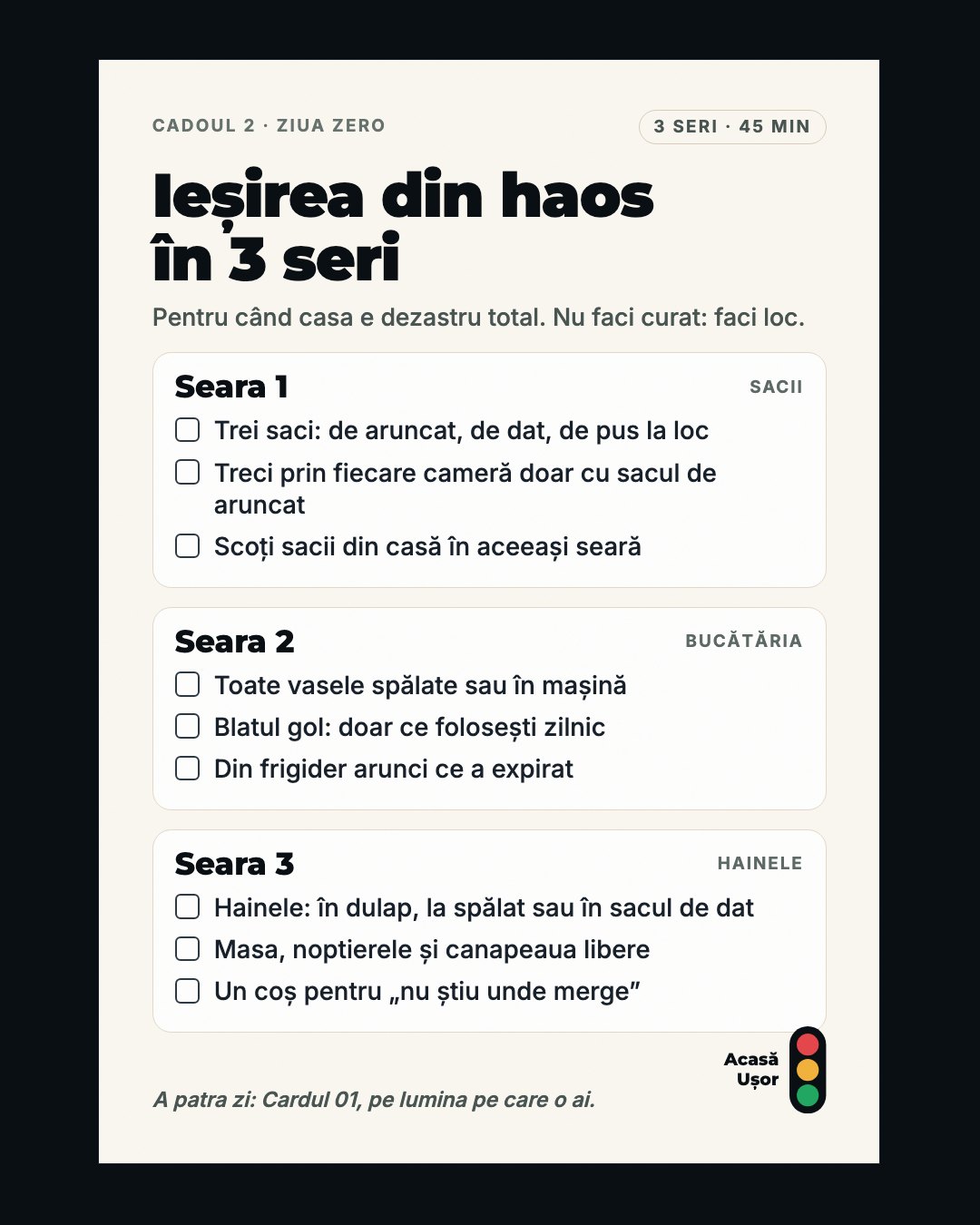 Pagină din Semaforul Curățeniei